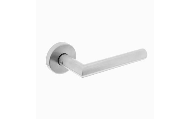 Intersteel Deurkruk Hoek 90° met rozet rvs geborsteld