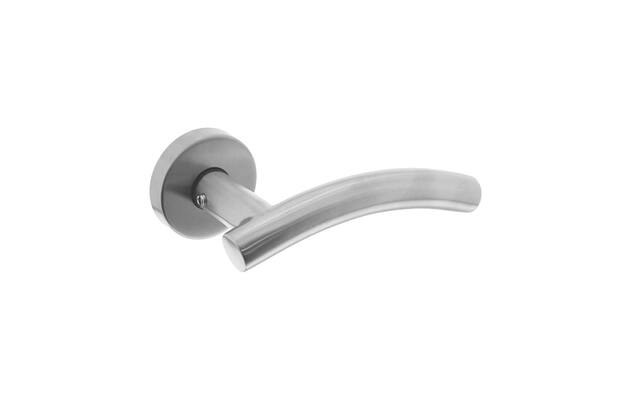 Intersteel Deurkruk Gebogen met rozet rvs geborsteld