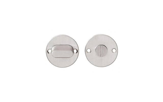 Intersteel Rozet rond plat 50 mm toilet-/badkamersluiting zonder venster met 8 mm stift rvs geborsteld
