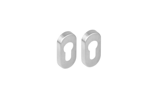 Profielcilinderrozet ovaal verdekt RVS 10 mm