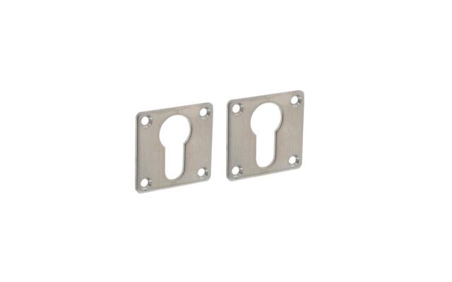 Profielcilinderrozet vierkant 42x42x2 mm RVS