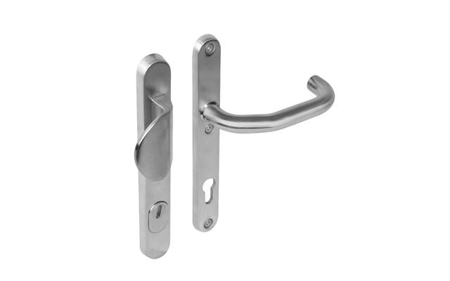 Intersteel Veiligheidsbeslag SKG*** met kerntrekbeveiliging profielcilindergat 92 mm smal ovaal voordeurbeslag rvs geborsteld