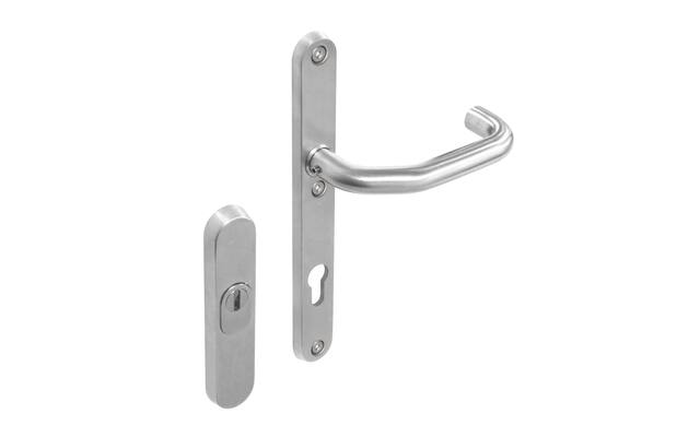 Intersteel Veiligheidsbeslag SKG*** rozet met kerntrekbeveiliging, schild profielcilindergat 92 mm smal ovaal binnen rvs geborsteld