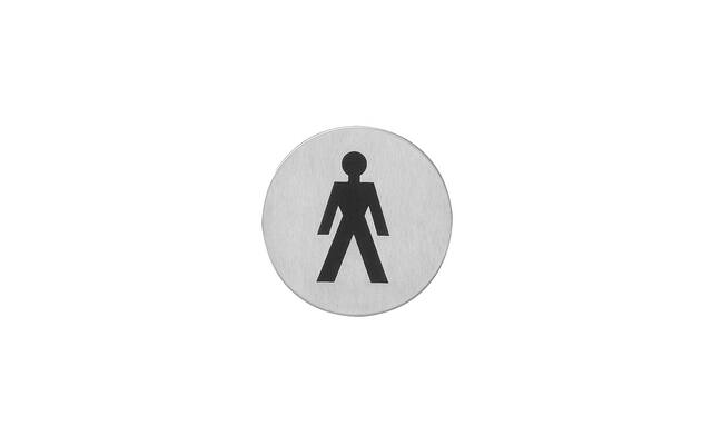 Intersteel Pictogram herentoilet zelfklevend rond RVS