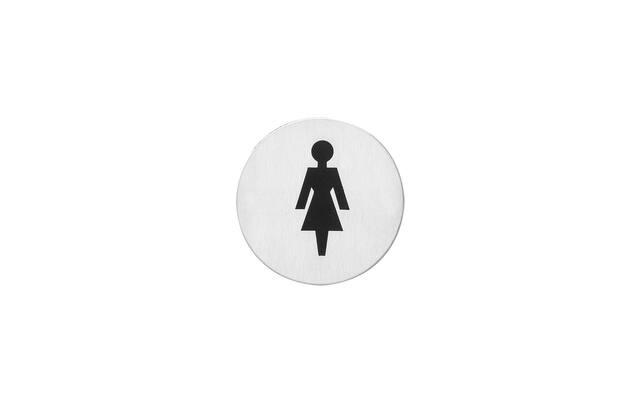 Intersteel Pictogram damestoilet zelfklevend rond RVS