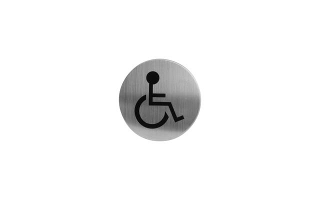 Intersteel Pictogram toilet mindervalide zelfklevend rond RVS