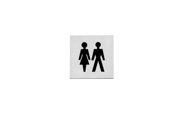 Intersteel Pictogram dames- en herentoilet zelfklevend vierkant RVS
