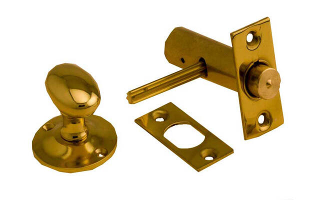 Inboorgrendel Messing gelakt Ei-knop 30 mm