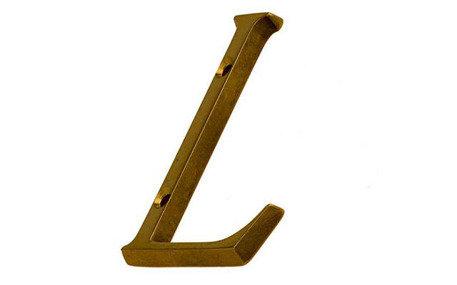 Huisletter Messing Letter L klassiek 80 mm