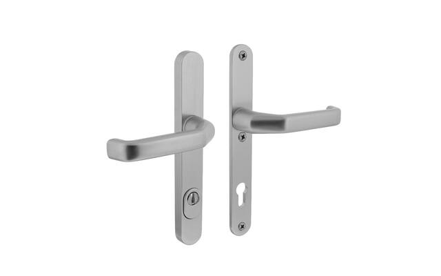 Intersteel Veiligheidsbeslag smal SKG*** kruk/kruk profielcilinder 92 mm met kerntrekbeveiliging aluminium