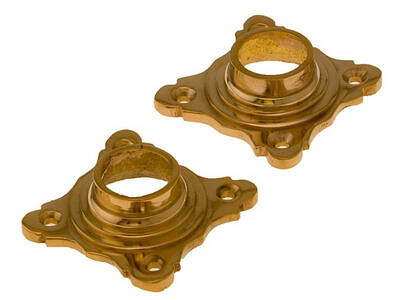 Krukrozet Messing Vierkant Art Nouveau 40 mm