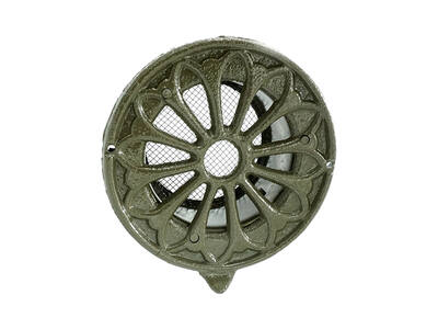 Ventilatierooster Brons-tint RAL 7043 rond Retro 150mm voor buis 100mm