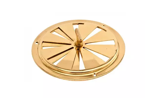 Ventilatierooster massief Messing afsluitbaar Rond 150mm
