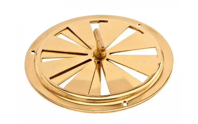 Ventilatierooster massief Messing afsluitbaar Rond 200mm