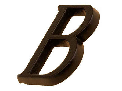 Huisletter Zwart Letter B rustiek 50 mm