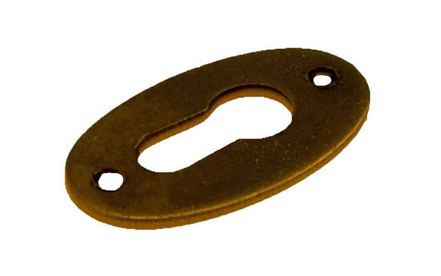 Sleutelplaatje Antiek messing Ovaal plat