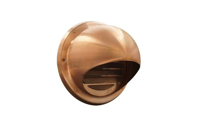 Ventilatierooster gevel Roodkoper Bol model 190mm voor buis 125mm