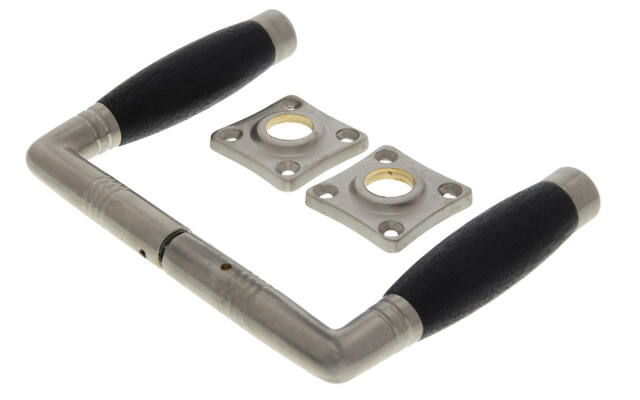 Deurkruk Mat nikkel Ton-model Weijntjes Zwarte greep 110 mm