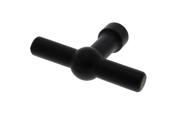 Gatdeel Zwart T-model rond 90 mm