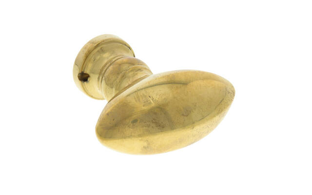 Gatdeel knop Messing Kantig ovaal 45 mm