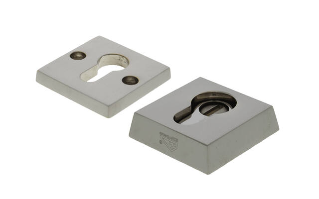 Veiligheidsrozetten set kerntrek Mat nikkel PVD Bauhaus SKG3 Vierkant 55mm