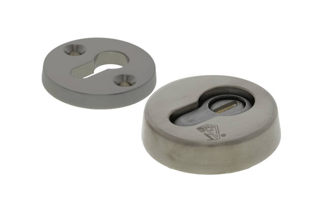Veiligheidsrozetten set kerntrek Mat nikkel PVD SKG3 Rond 58mm