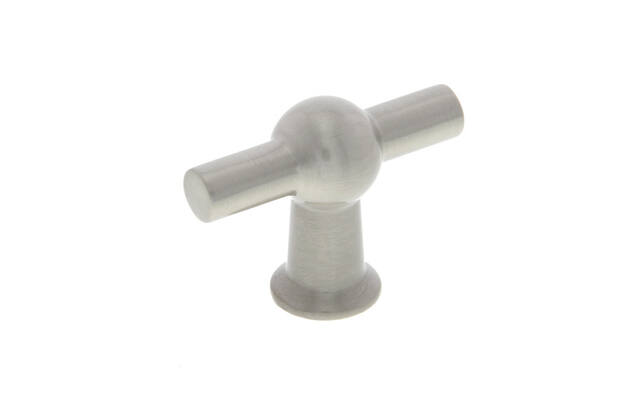 Meubelknop Mat nikkel T-model bolder