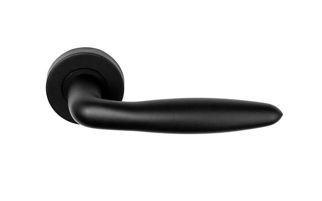 Deurkruk Zwart Basics LB18 geveerd op rozet
