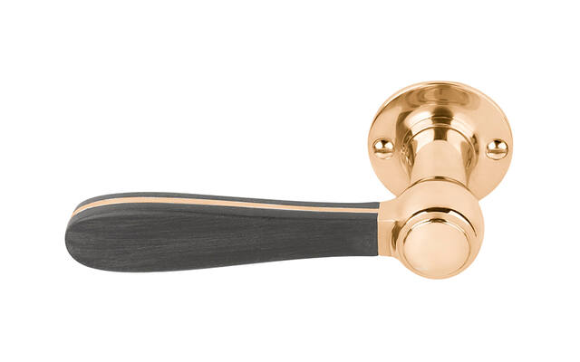 Gatdeel links Messing/zwart Bosco Lazaro Rosa-Violan 132mm LZ100-G op verende rozet