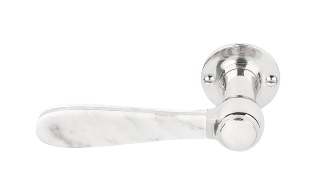 Gatdeel links RVS gepolijst/zwart Bosco Lazaro Rosa-Violan LZ100MA-G op verende rozet 132mm