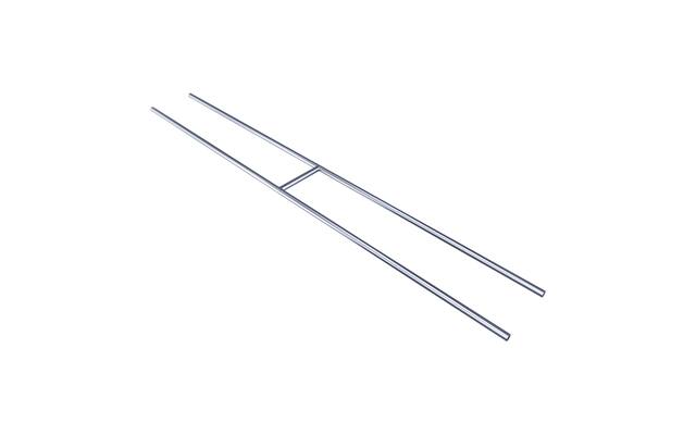 SecuBar Barrierestang H-Bar RVS, in het kozijn 1490x181 mm