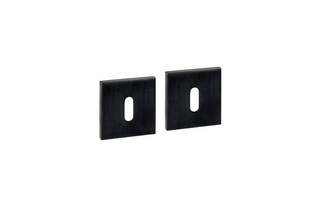 Sleutelrozetten verdekt 53x53x6mm PVD zwart