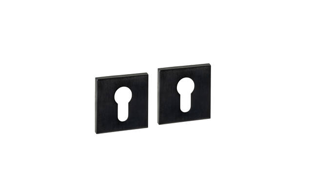 Cilinderrozetten verdekt 53x53x6mm PVD zwart