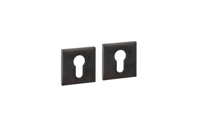 Profielcilinderrozet verdekt 53x53x6mm PVD antraciet