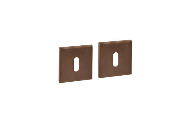 Sleutelrozetten verdekt 53x53x6mm PVD brons