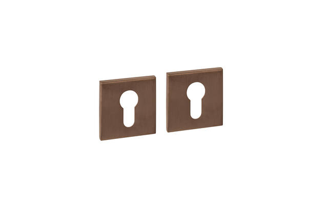 Profielcilinderrozet verdekt 53x53x6mm PVD brons