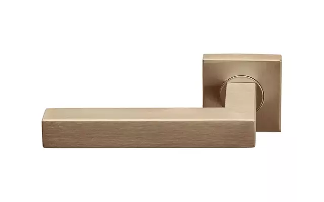 Gatdeel links PVD licht brons Basics BSQ1-G geveerd op rozet