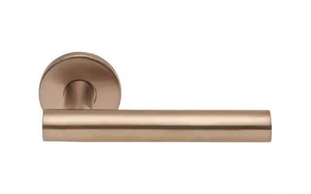 Deurkruk PVD licht brons Basics LB7-19 geveerd op rozet EN1906 klasse 3