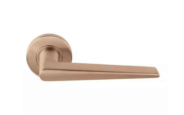 Deurkruk PVD licht brons Basics LB21H geveerd op rozet