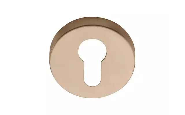 Profielcilinderrozet licht brons PVD rond 52 mm – Formani Basics LBY50