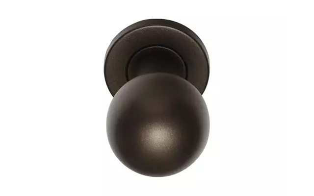 Voordeurknop Brons Rond 50 mm Draaibaar op Rozet – LB501D