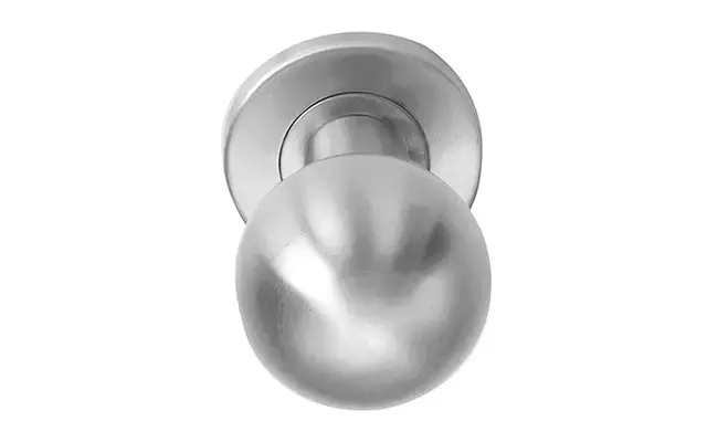 Voordeurknop RVS Rond 50 mm Draaibaar op Rozet – LB501D