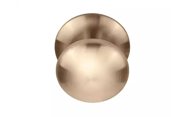 Voordeurknop licht brons PVD Rond 80 mm Vast op Rozet – LB80V