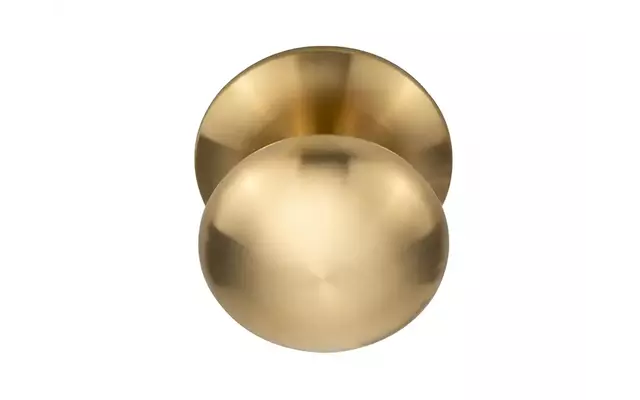 Voordeurknop Mat Goud PVD Rond 80 mm Vast op Rozet – LB80V