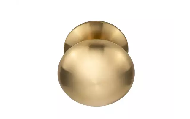 Voordeurknop Mat Goud PVD Rond 65 mm Vast op Rozet – LB65V