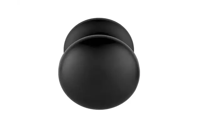 Voordeurknop Zwart Rond 65 mm Vast op Rozet – LB65V