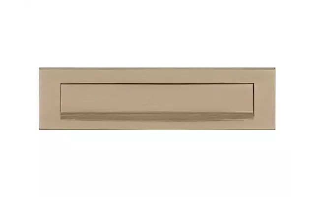 Briefplaat Licht Brons PVD 330x80 mm met Tuimelklep – Formani Basics