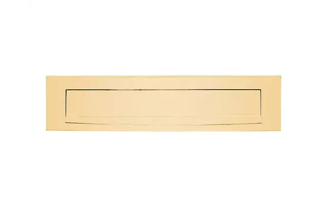 Briefplaat Mat Goud PVD 330x80 mm met Tuimelklep – Formani Basics