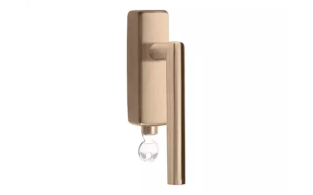 Draaikiep raamkruk licht brons PVD Afsluitbaar LB2-DKLOCK-O