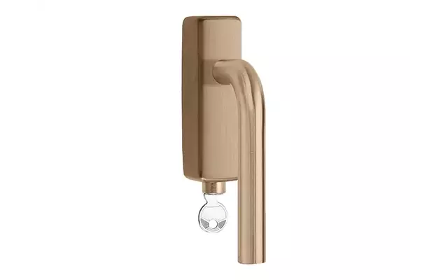 Draaikiep raamkruk licht brons PVD Afsluitbaar LB3-DKLOCK-O